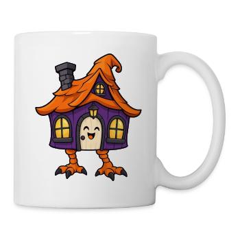 Lustiges Halloween-Hexenhaus mit Vogelbeinen - Tasse - Weiß - Rechts