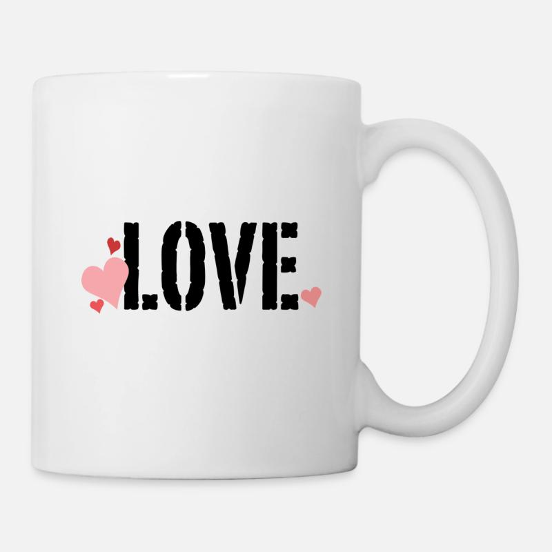 Amour coeurs phrase - Mug blanc - blanc