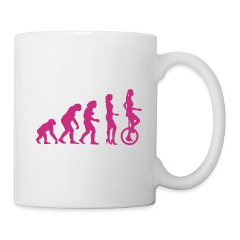 evolution_einradfahrerin_1c - Mug blanc - blanc - Droite