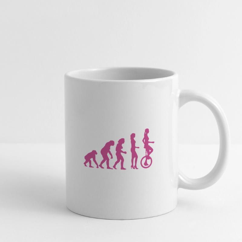 evolution_einradfahrerin_1c Mug blanc