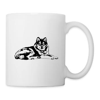 Loup - Mug blanc - blanc - Droite