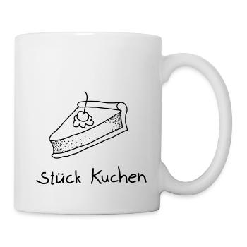Stück Kuchen - Tasse - Weiß - Rechts
