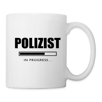 Polizist in progess Geschenk Polizei - Tasse - Weiß - Rechts