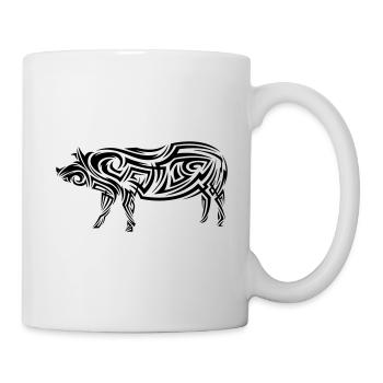 Schwein Tribal Tattoo - Tasse - Weiß - Rechts