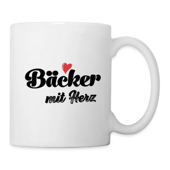 Bäcker mit Herz Bäckerin Backen Konditor Bäckerei - Tasse - Weiß - Rechts