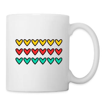 HERZ. HERZ. VALENTINSTAG. LIEBE. LIEBE. HERZ - Tasse - Weiß - Rechts