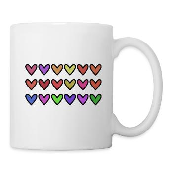 HERZ. HERZ. VALENTINSTAG. LIEBE. LIEBE. HERZ - Tasse - Weiß - Rechts