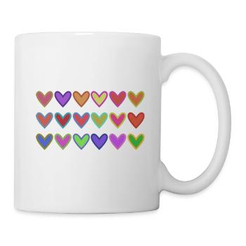 HERZ. HERZ. VALENTINSTAG. LIEBE. LIEBE. HERZ - Tasse - Weiß - Rechts