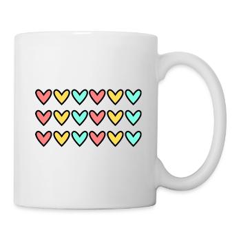 HERZ. HERZ. VALENTINSTAG. LIEBE. LIEBE. HERZ - Tasse - Weiß - Rechts