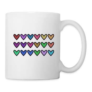 HERZ. HERZ. VALENTINSTAG. LIEBE. LIEBE. HERZ - Tasse - Weiß - Rechts