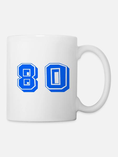 80 ANS. 80e ANNIVERSAIRE. ANNIVERSAIRE 80 ANS. 80 - Mug blanc - blanc