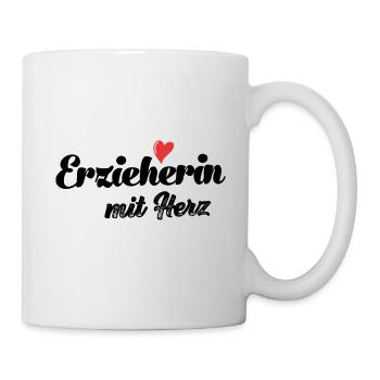 Erzieherin mit Herz Erzieher Kindergarten - Tasse - Weiß - Rechts