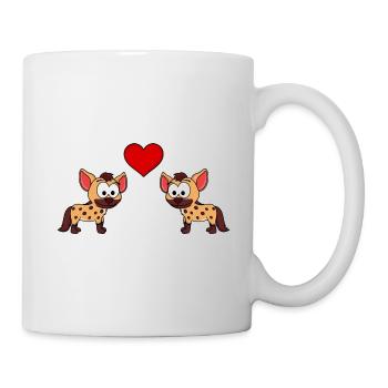 Hyène Comic Couple amour - Mug blanc - blanc - Droite