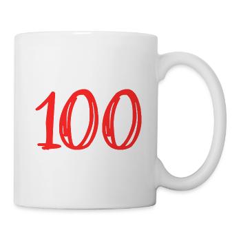 100 JAHRE. 100-jähriges Jubiläum. GEBURTSTAG 100 JAHRE. - Tasse - Weiß - Rechts
