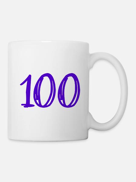 100 ANS. 100e ANNIVERSAIRE. ANNIVERSAIRE 100 ANS. - Mug blanc - blanc