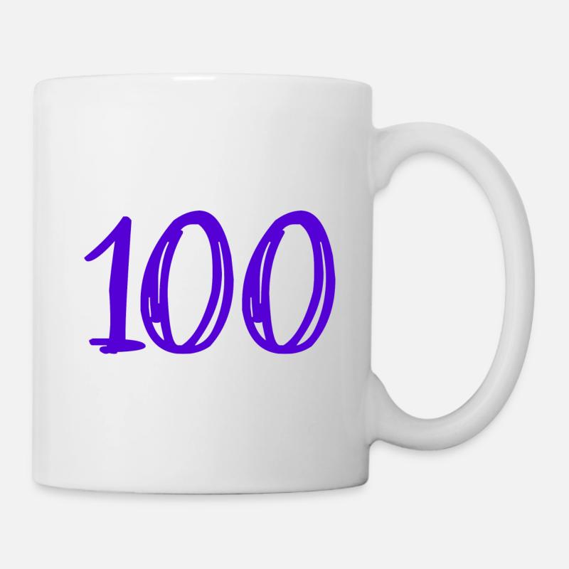 100 ANS. 100e ANNIVERSAIRE. ANNIVERSAIRE 100 ANS. - Mug blanc - blanc