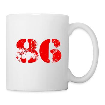 86 Zahl Symbol - Tasse - Weiß - Rechts