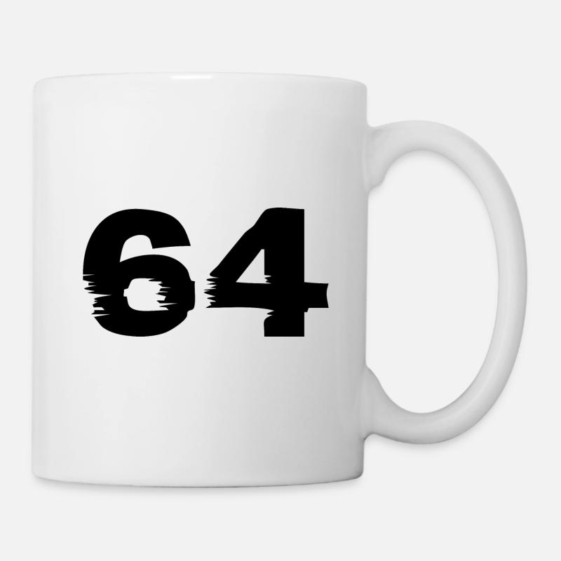64 Zahl - Tasse - Weiß