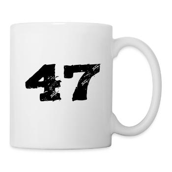 47 Numéro maillot - Mug blanc - blanc - Droite