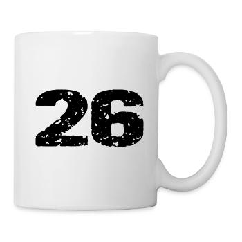 26 Zahl Trikot - Tasse - Weiß - Rechts