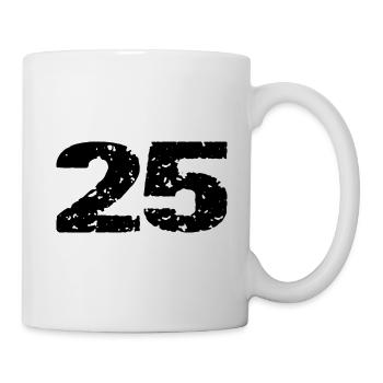 25 Zahl Trikot - Tasse - Weiß - Rechts
