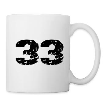 33 Maillot numéro - Mug blanc - blanc - Droite