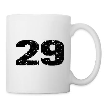 29 Zahl Trikot - Tasse - Weiß - Rechts