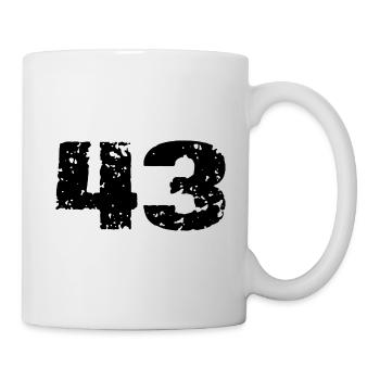 43 Maillot numéro - Mug blanc - blanc - Droite