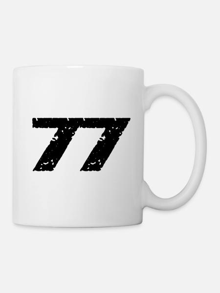 77 Zahl Trikot - Tasse - Weiß
