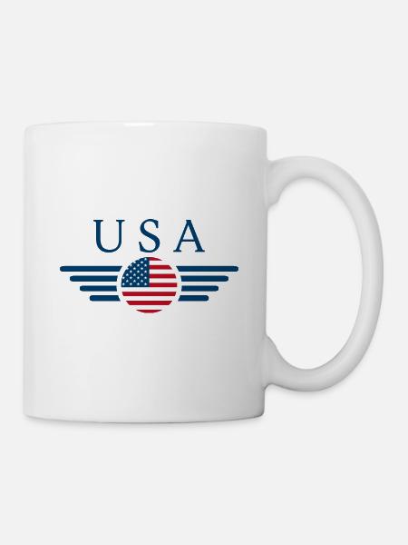 USA Fahne - Tasse - Weiß