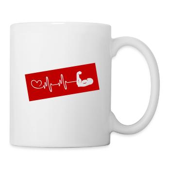 Muscle dumbbell heartbeat - Mug - white - Right