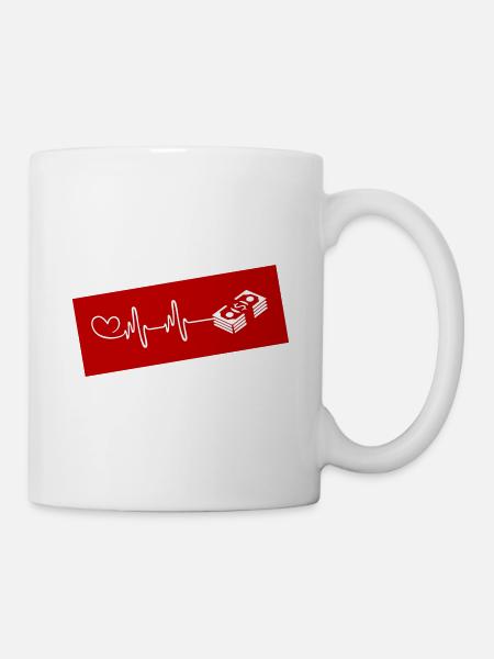 Geld Herzschlag - Tasse - Weiß