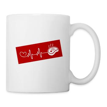 Steak Herzschlag Puls - Tasse - Weiß - Rechts
