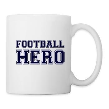 Football Hero - Blue Text. - Mug - white - Right