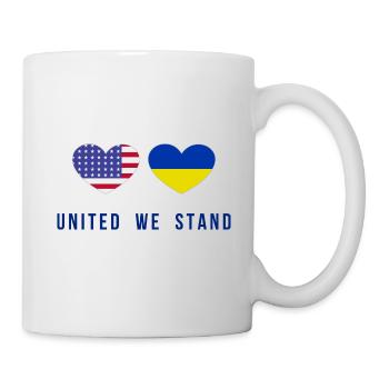 Unis nous sommes aux États-Unis et en Ukraine - Mug blanc - blanc - Droite