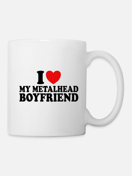 J'Adore Le Metal J'aime Mon Petit Ami Metalleux - Mug blanc - blanc