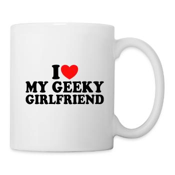 J'aime Ma Petite Amie Geek J'Adore Ma Copine Geek - Mug blanc - blanc - Droite