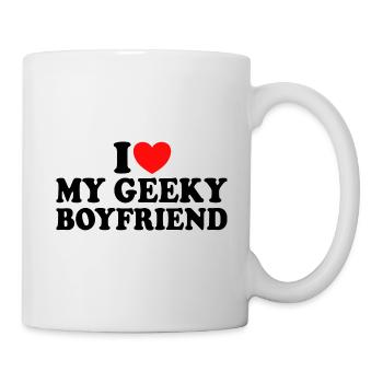 J'aime Mon Petit Ami Geek J'Adore Mon Copain Geek - Mug blanc - blanc - Droite