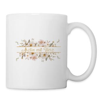 Ärztin mit Herz - personalisierbar Tropisch - Tasse - Weiß - Rechts