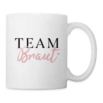 JGA Team Braut Handlettering rosa - Tasse - Weiß - Rechts