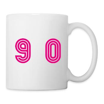 90. 90 ANS. 90e ANNIVERSAIRE. ANNIVERSAIRE 90 ANS. - Mug blanc - blanc - Droite
