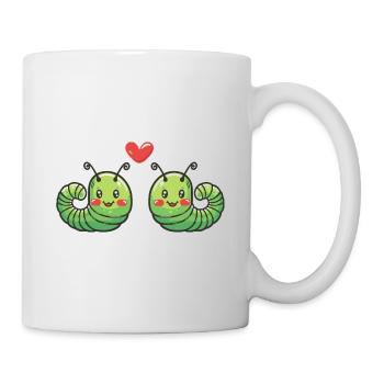 Worm Couple In Love Animal Valentine's Day - Mug - white - Right
