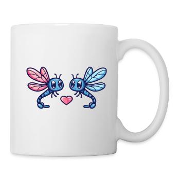 Libellule Couple Amoureux Animal Saint Valentin - Mug blanc - blanc - Droite