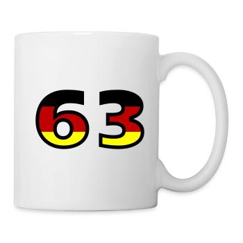 63 Numéro Allemagne Jersey - Mug blanc - blanc - Droite