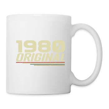 Né en 1980 Vintage 1980 Anniversaire Rétro 1980 - Mug blanc - blanc - Droite