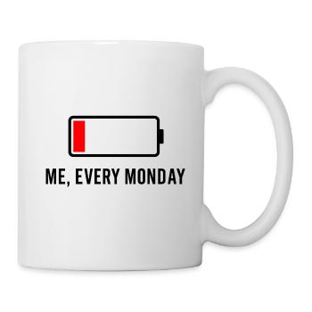 Low Battery – Me, Every Mon - Mug - white - Right