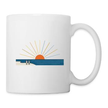 Minimalistische Sun at the Beach Ästhetik - Tasse - Weiß - Rechts