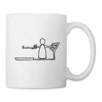 Männchen das misst, wägt und analysiert - Tasse - Weiß - Rechts
