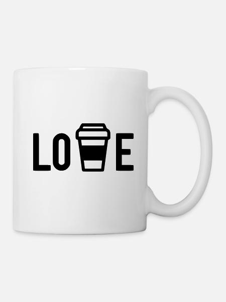 Love Kaffee - Tasse - Weiß