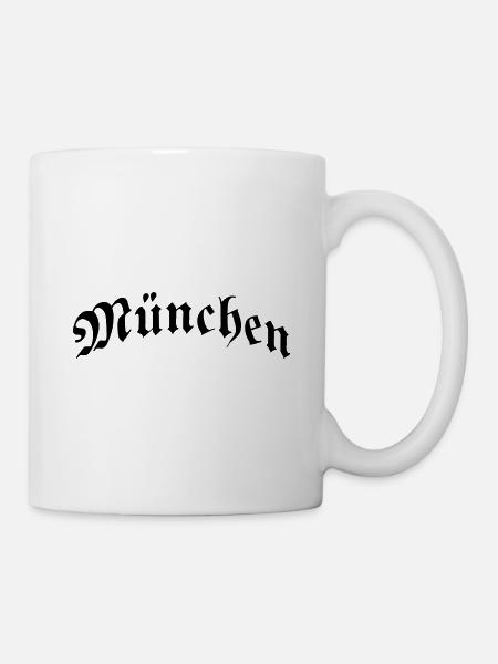 München Typografie Fraktur - Tasse - Weiß